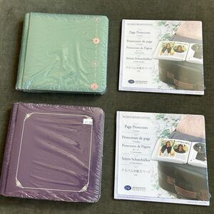 Creative Memories Purple and Green 7x7 Photo Albums with Page Protectors